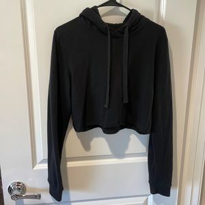Hollister Cropped Black Hoodie